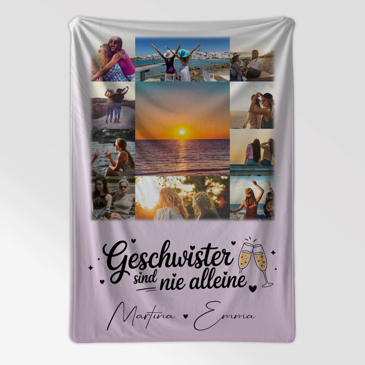 Personalisierte Namensdecke mit 11 Fotos Geschwister sind nie alleine Geschenk für Familien 7