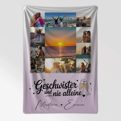Personalisierte Namensdecke mit 11 Fotos Geschwister sind nie alleine Geschenk für Familien 7