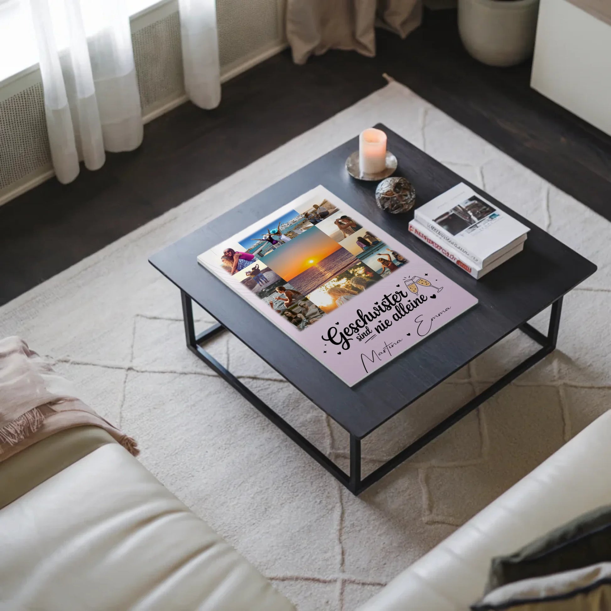 Personalisiertes Fotoboard Poster Magnetisch mit 11 Fotos Geschwister sind nie alleine 3