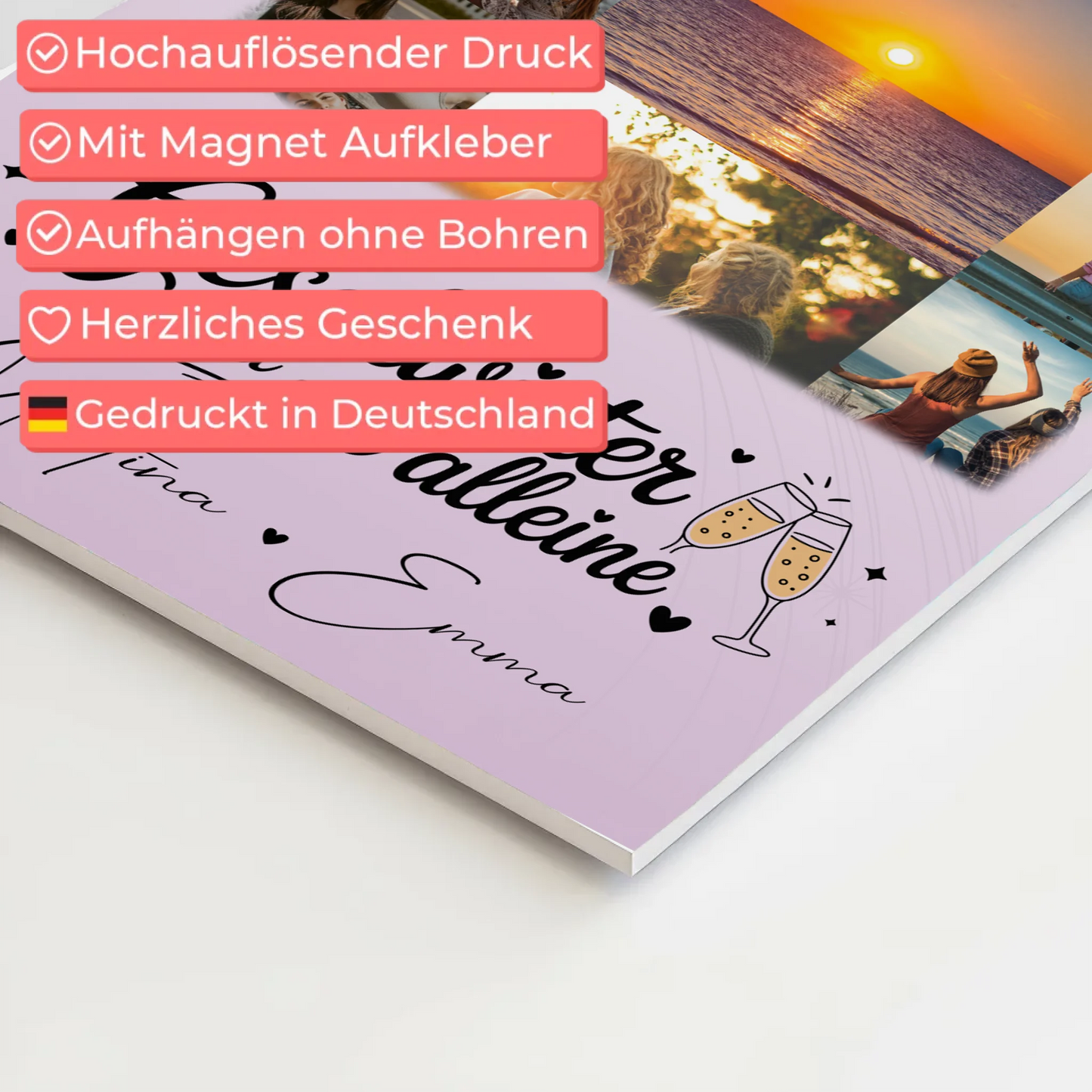 Personalisiertes Fotoboard Poster Magnetisch mit 11 Fotos Geschwister sind nie alleine 4