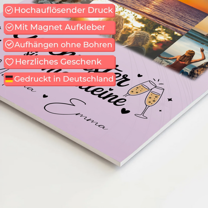 Personalisiertes Fotoboard Poster Magnetisch mit 11 Fotos Geschwister sind nie alleine
