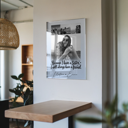 Personalisierte Foto Acrylglas Wanddekoration mit 4 Fotos I Will Always Have a Friend