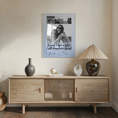 Personalisierte Foto Acrylglas Wanddekoration mit 4 Fotos I Will Always Have a Friend