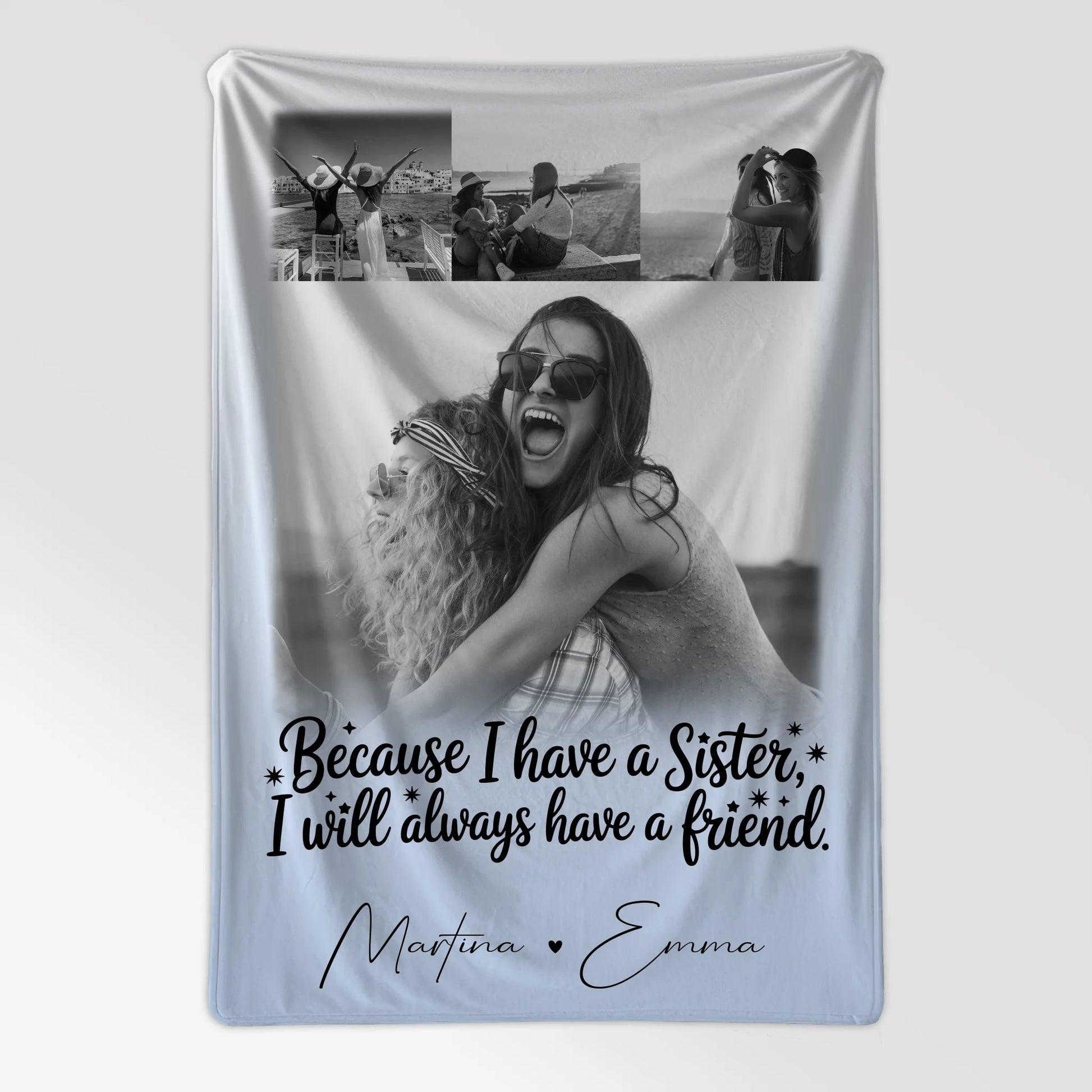 Personalisierte Kuscheldecke Mit Namen 4 Fotos I Will Always Have a Friend Geschenkidee 7