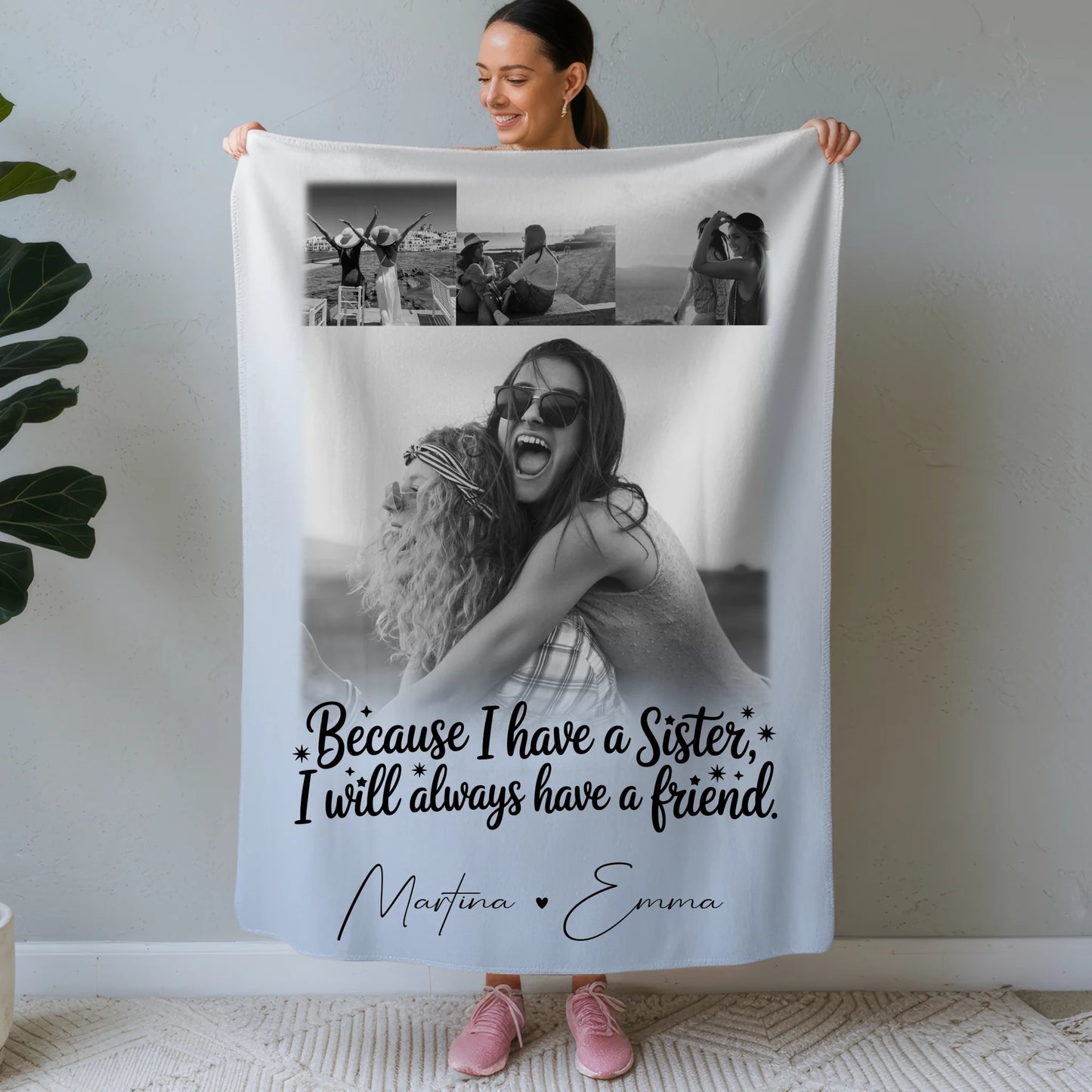 Personalisierte Kuscheldecke Mit Namen 4 Fotos I Will Always Have a Friend Geschenkidee 1