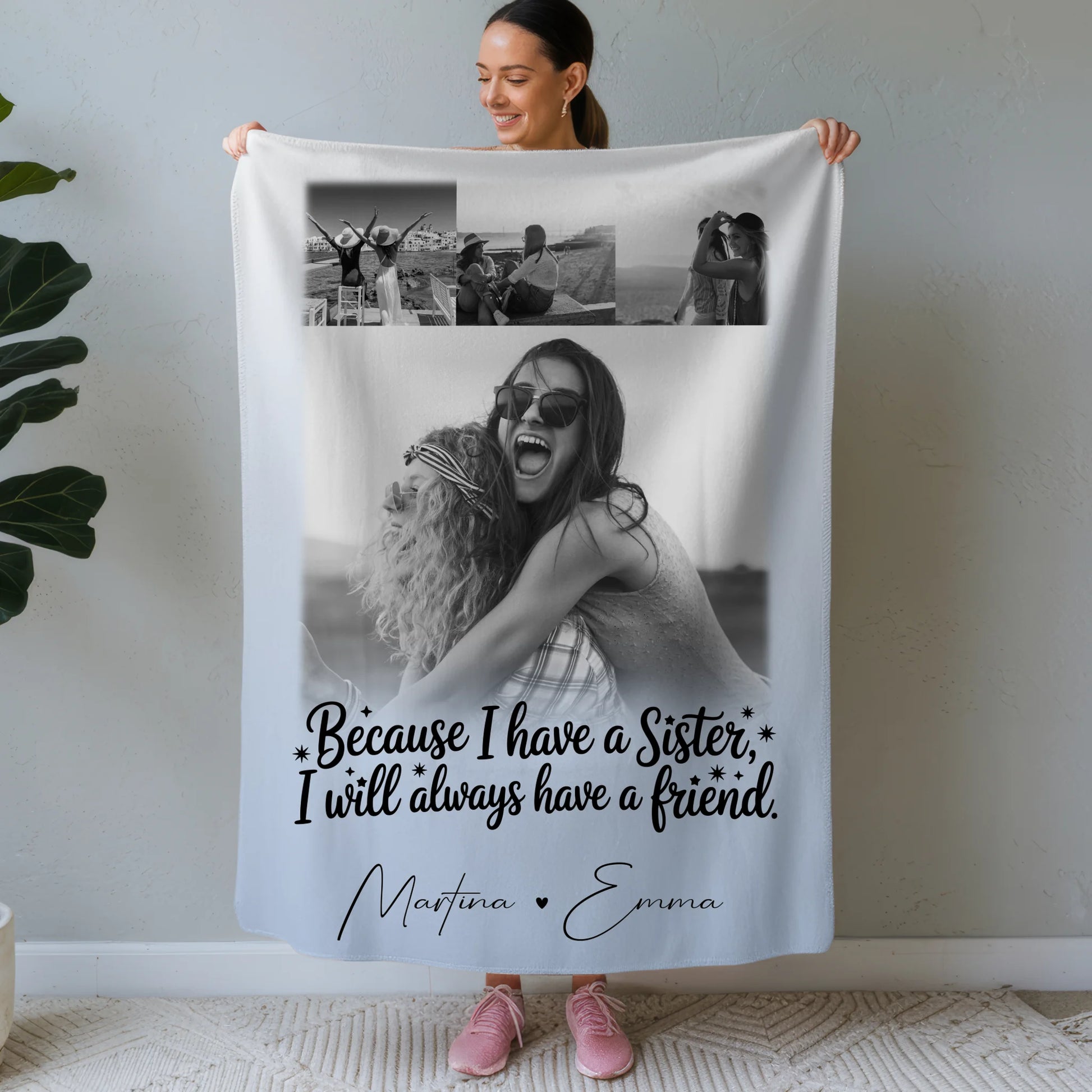 Personalisierte Kuscheldecke Mit Namen 4 Fotos I Will Always Have a Friend Geschenkidee 1