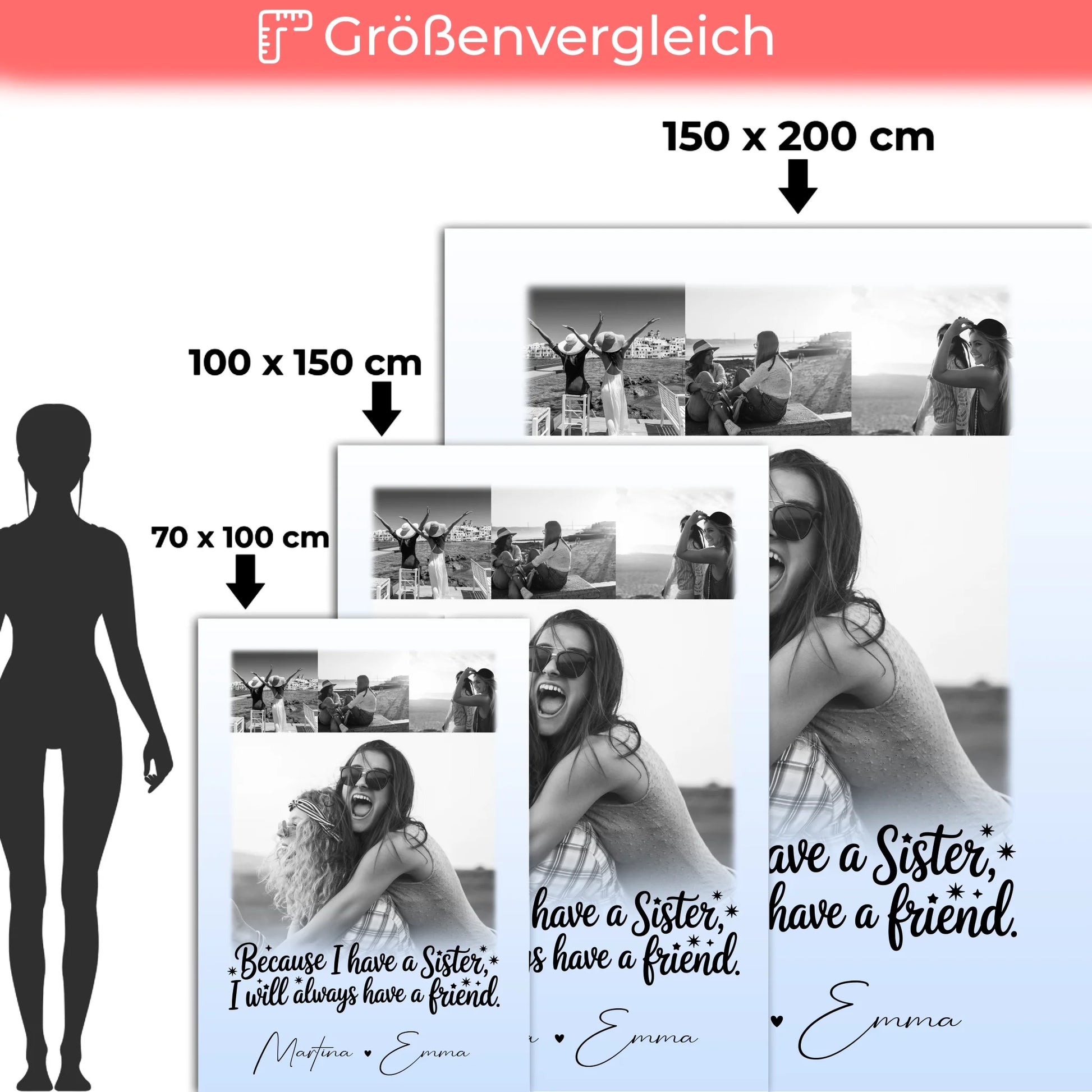 Personalisierte Kuscheldecke Mit Namen 4 Fotos I Will Always Have a Friend Geschenkidee 5