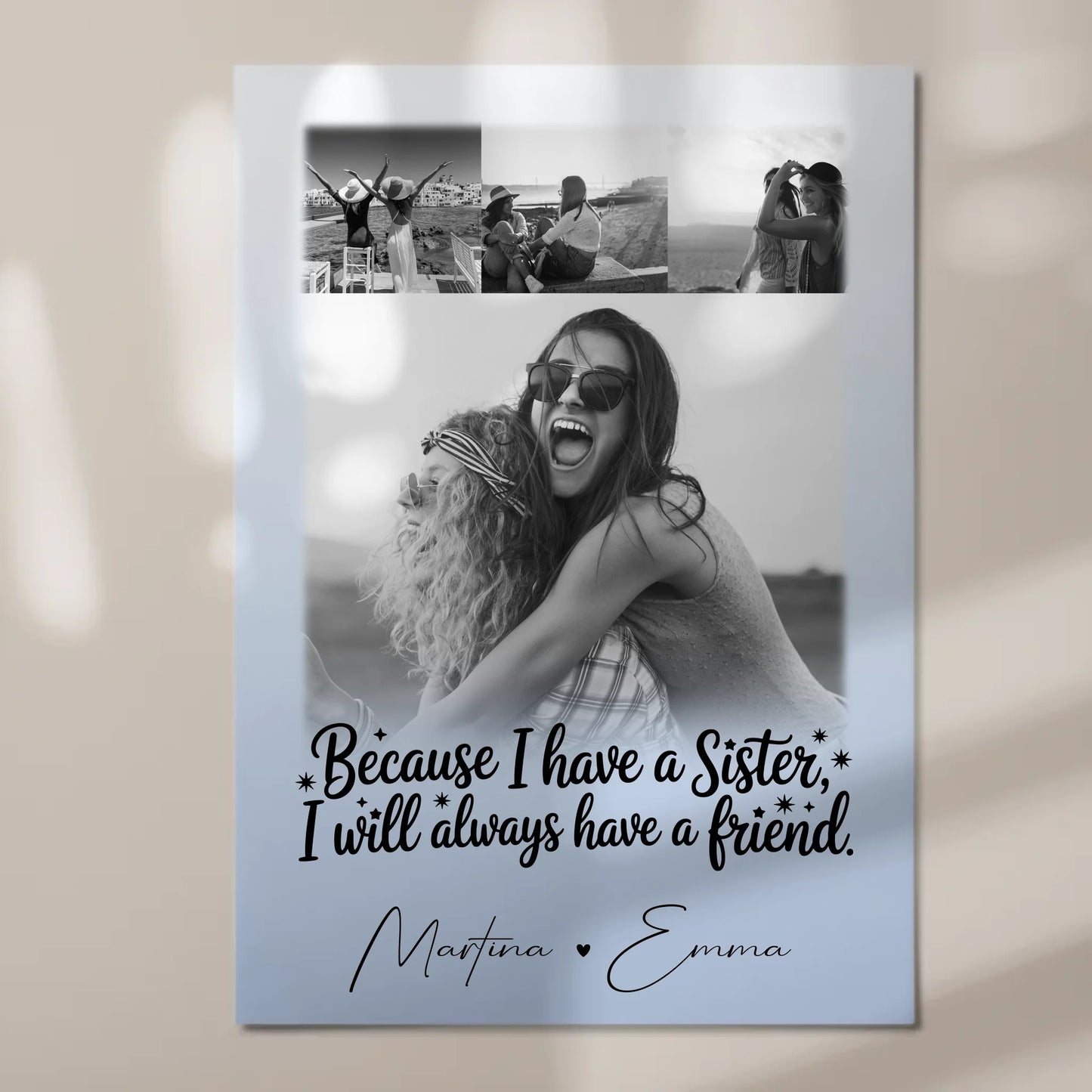 Personalisierbares Fotoboard Poster Magnetisch mit 4 Fotos I Will Always Have a Friend 7