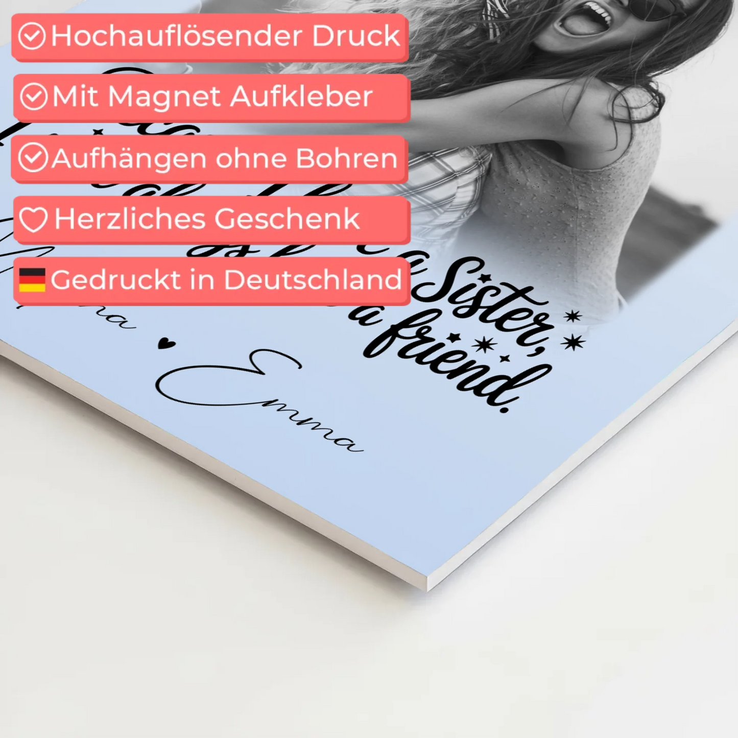 Personalisierbares Fotoboard Poster Magnetisch mit 4 Fotos I Will Always Have a Friend 10
