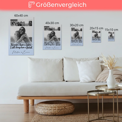 Personalisierbares Fotoboard Poster Magnetisch mit 4 Fotos I Will Always Have a Friend