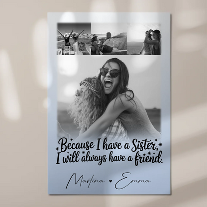Personalisierbares Fotoboard Poster Magnetisch mit 4 Fotos I Will Always Have a Friend