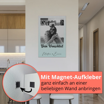 Personalisierbares Fotoboard Poster Magnetisch mit 4 Fotos Herz Wunschtext Wie Daumen und Zeigefinger 5
