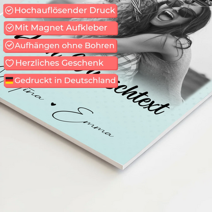 Personalisierbares Fotoboard Poster Magnetisch mit 4 Fotos Herz Wunschtext Wie Daumen und Zeigefinger 4