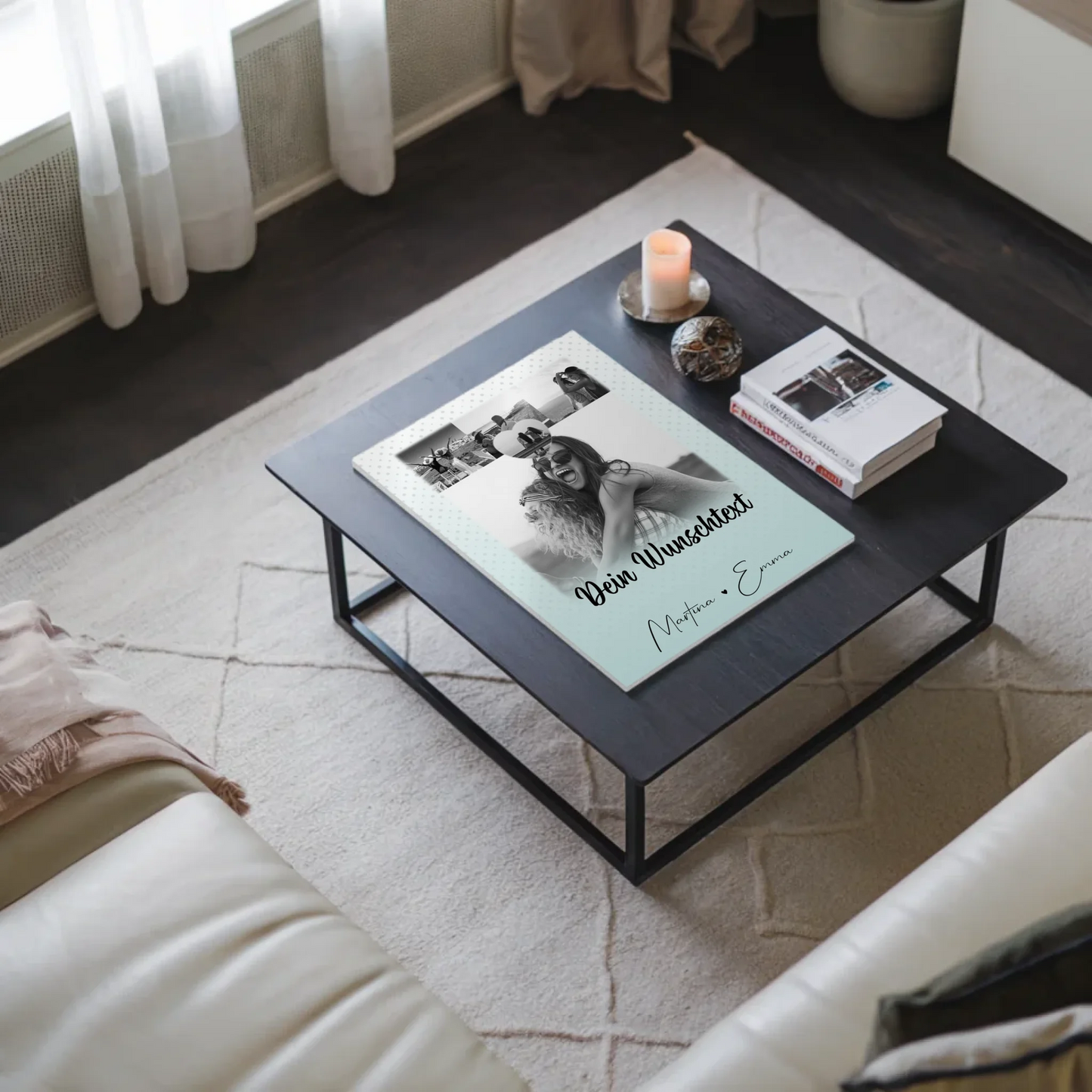 Personalisierbares Fotoboard Poster Magnetisch mit 4 Fotos Herz Wunschtext Wie Daumen und Zeigefinger 9