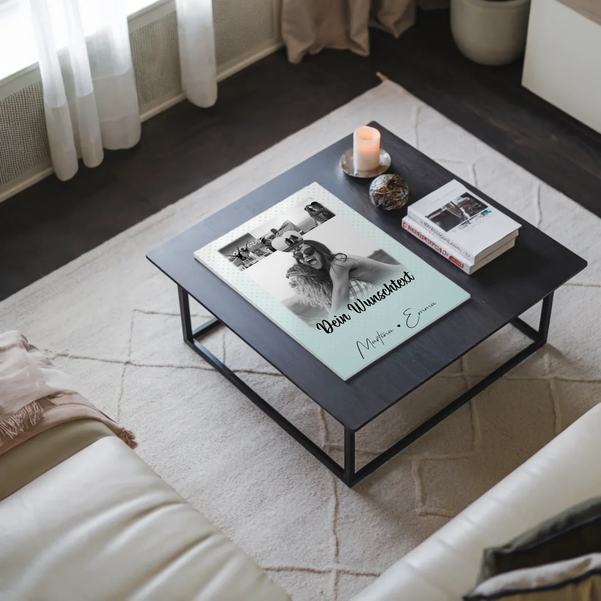 Personalisierbares Fotoboard Poster Magnetisch mit 4 Fotos Herz Wunschtext Wie Daumen und Zeigefinger 9