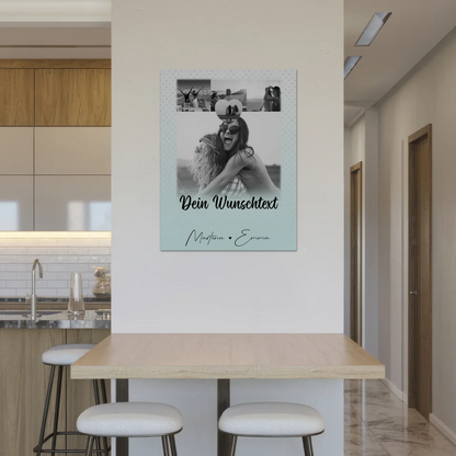 Personalisierbares Fotoboard Poster Magnetisch mit 4 Fotos Herz Wunschtext Wie Daumen und Zeigefinger 8