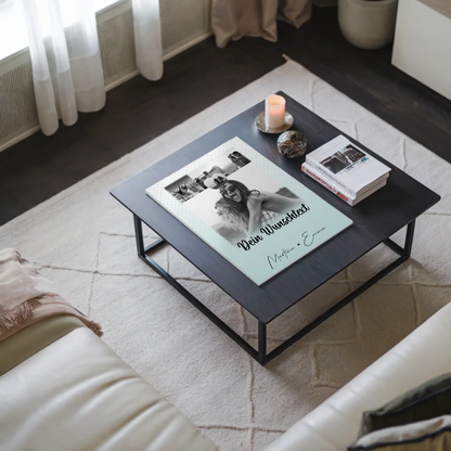Personalisierbares Fotoboard Poster Magnetisch mit 4 Fotos Herz Wunschtext Wie Daumen und Zeigefinger