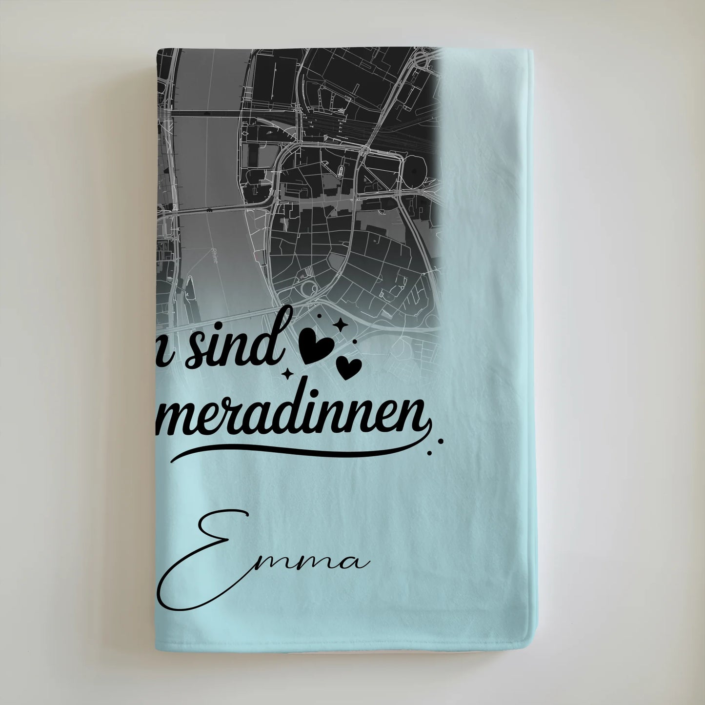 Personalisierte Namensdecke mit 4 Fotos und Karte für Schwestern sind Kameradinnen 6