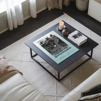 Magnetposter Fotoboard mit 4 Fotos und Karte Schwestern sind Kameradinnen