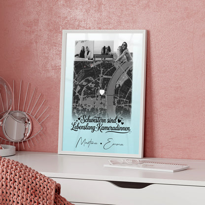 Poster Schwester Schwestern sind Kameradinnen 4 Fotos und Karte