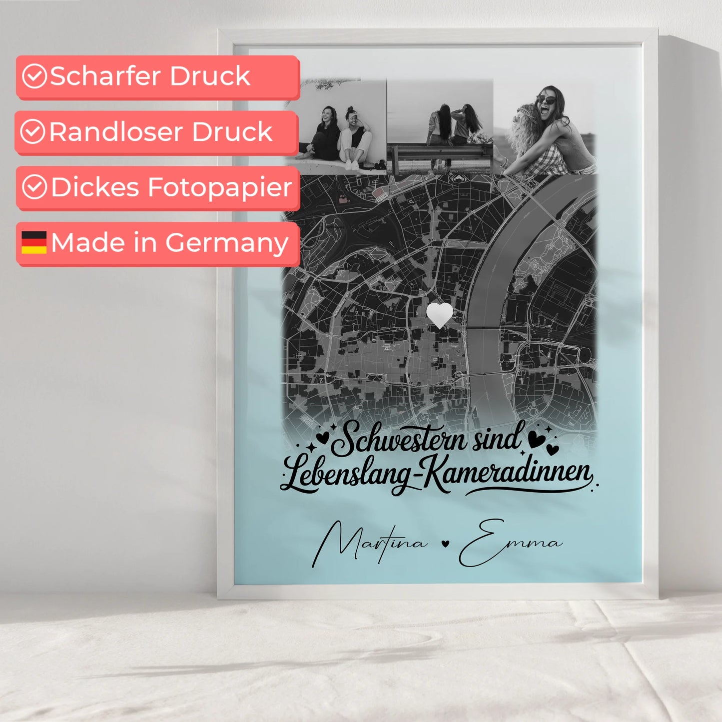 Poster Schwester Schwestern sind Kameradinnen 4 Fotos und Karte