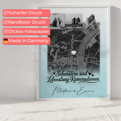 Poster Schwester Schwestern sind Kameradinnen 4 Fotos und Karte