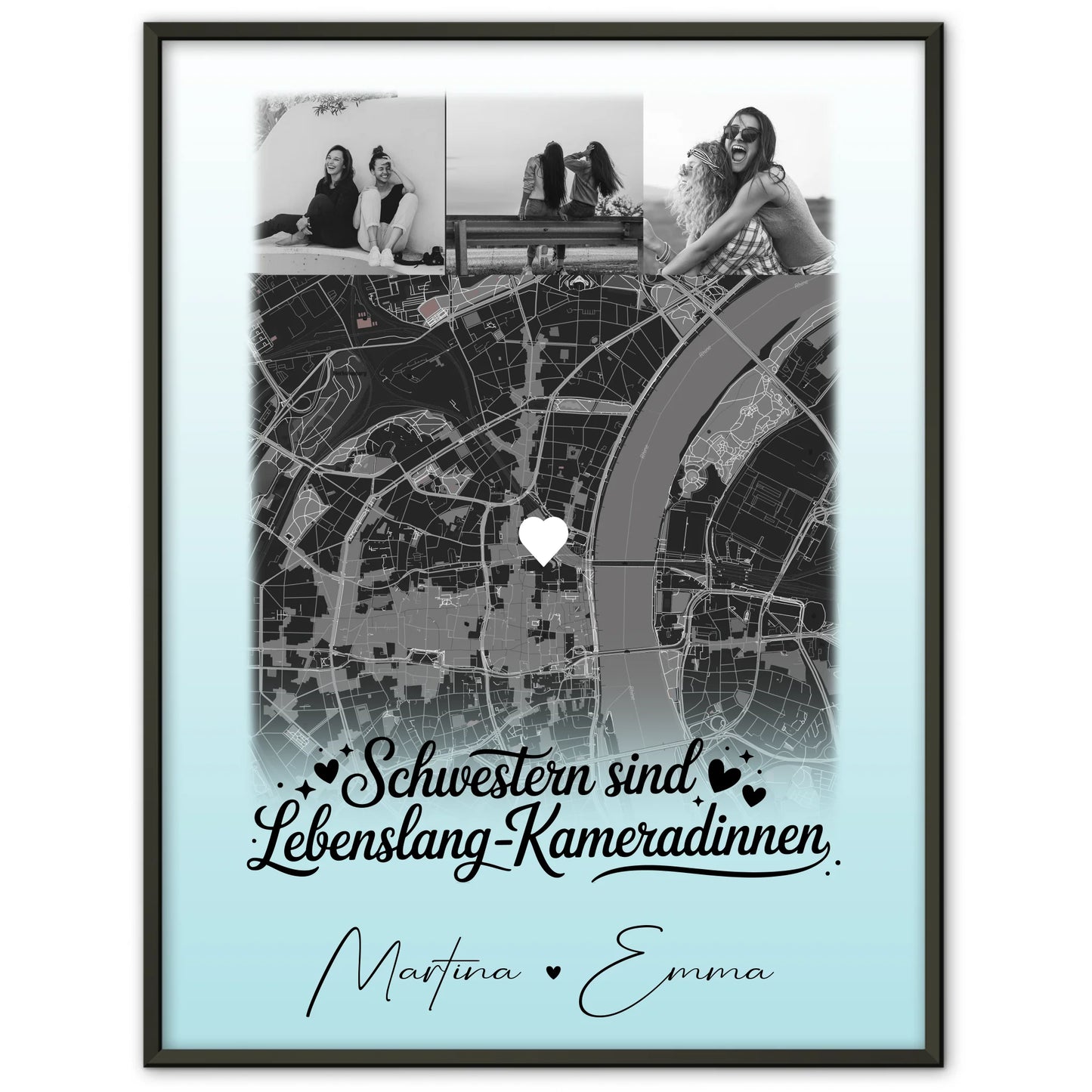 Poster Schwester Schwestern sind Kameradinnen 4 Fotos und Karte