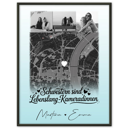 Poster Schwester Schwestern sind Kameradinnen 4 Fotos und Karte