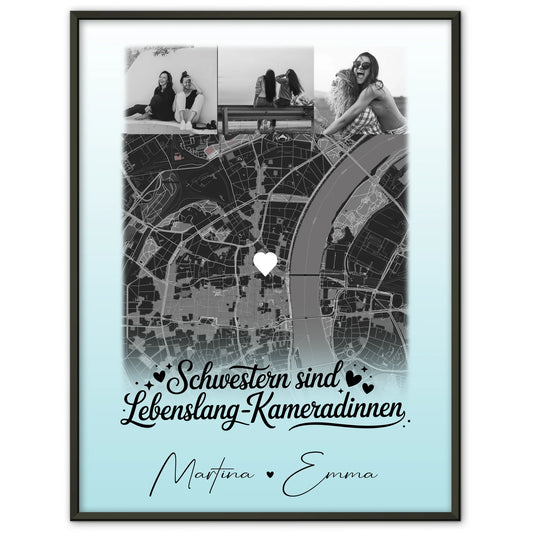 Poster Schwester Schwestern sind Kameradinnen 4 Fotos und Karte