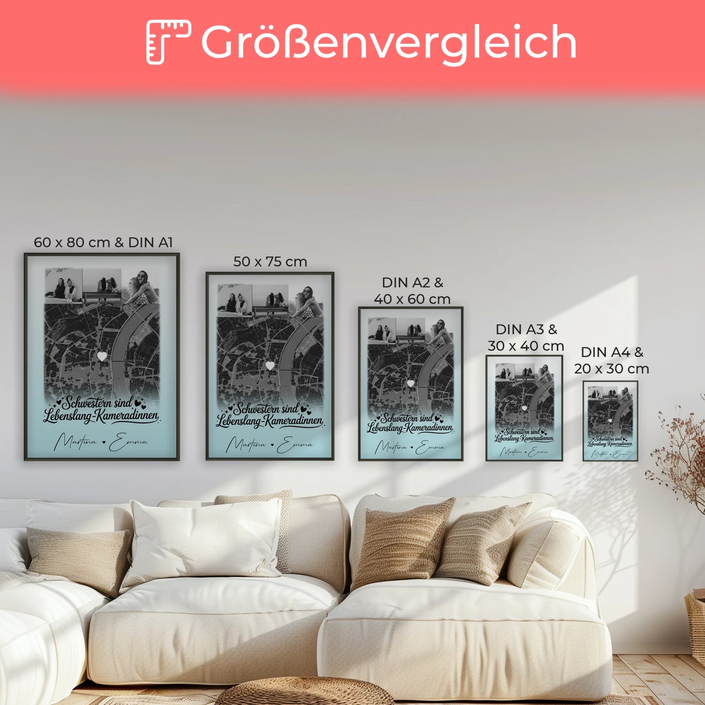 Poster Schwester Schwestern sind Kameradinnen 4 Fotos und Karte