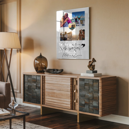 Personalisierte Foto Mit Acrylglas mit 4 Fotos und 1 Herz Foto für einzigartige Geschenke