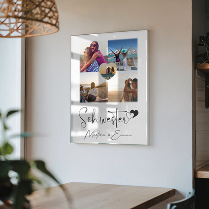 Personalisierte Foto Mit Acrylglas mit 4 Fotos und 1 Herz Foto für einzigartige Geschenke