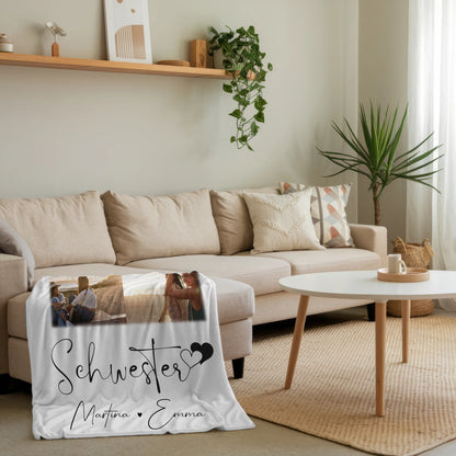 Personalisierte Kuscheldecke Mit Namen 4 Fotos und 1 Herz Foto Perfektes Geschenk 4