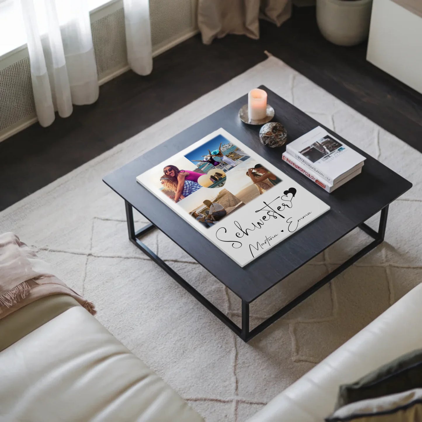 Personalisierbares Fotoboard Poster Magnetisch mit 4 Fotos und Herz Foto für individuelle Geschenke 3