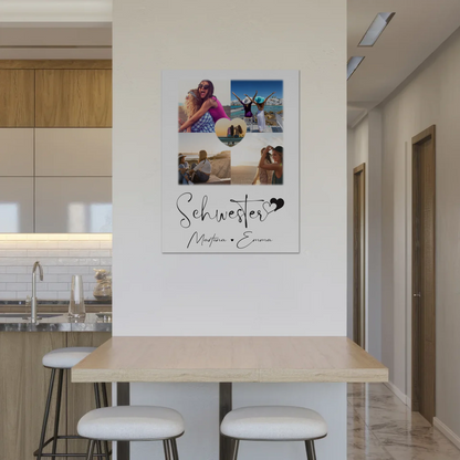 Personalisierbares Fotoboard Poster Magnetisch mit 4 Fotos und Herz Foto für individuelle Geschenke 8