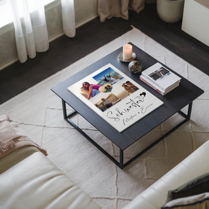 Personalisierbares Fotoboard Poster Magnetisch mit 4 Fotos und Herz Foto für individuelle Geschenke