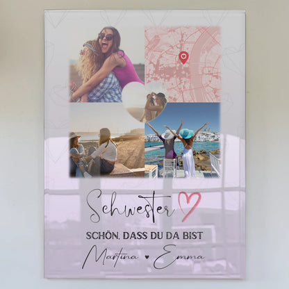 Personalisierte Geschenke mit Foto Mit Acrylglas 3 Fotos und 1 Herz Foto Karte für besondere Momente