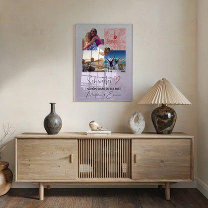 Personalisierte Geschenke mit Foto Mit Acrylglas 3 Fotos und 1 Herz Foto Karte für besondere Momente