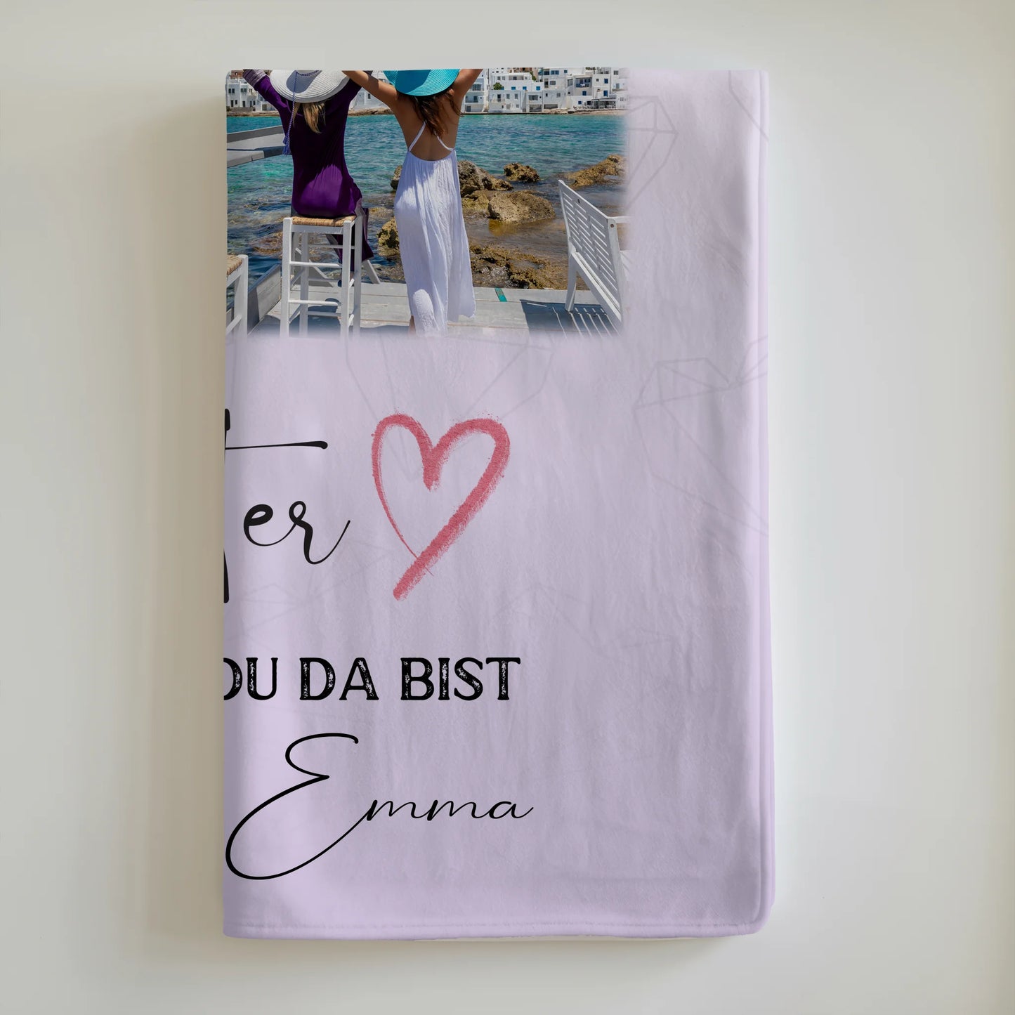 Personalisierte Decke Schwester mit 3 Fotos und Herz Foto Karte individuell gestaltet 6