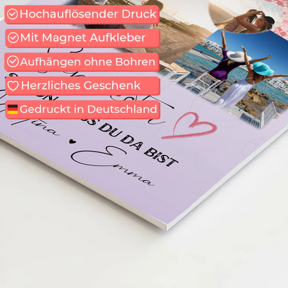 Personalisiertes Fotoboard Poster Magnetisch mit 3 Fotos Herz Foto Karte für individuelle Geschenke 4