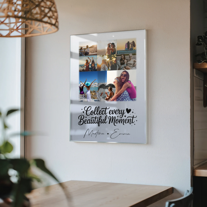 Personalisierte Geschenke mit Foto Acrylglas 8 Fotos und 1 Herz Foto für besondere Momente
