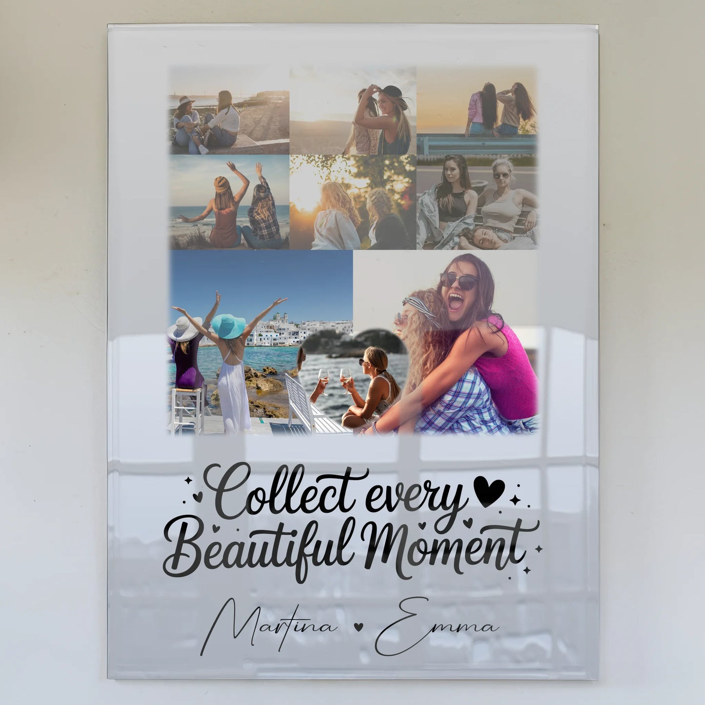 Personalisierte Geschenke mit Foto Acrylglas 8 Fotos und 1 Herz Foto für besondere Momente