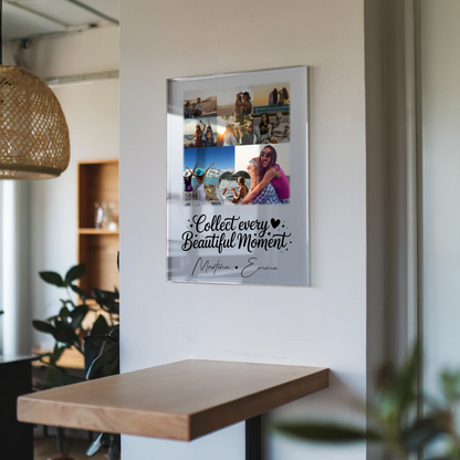 Personalisierte Geschenke mit Foto Acrylglas 8 Fotos und 1 Herz Foto für besondere Momente