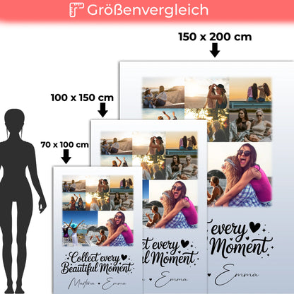 Personalisierte Kuscheldecke mit Namen 8 Fotos und 1 Herz Foto individuell gestaltet 5