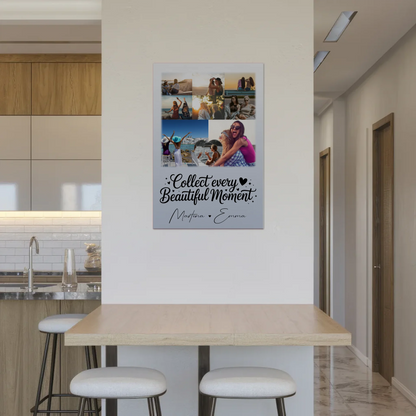 Personalisierbares Fotoboard Magnet Poster mit 8 Fotos und 1 Herz Foto für individuelle Geschenke 2