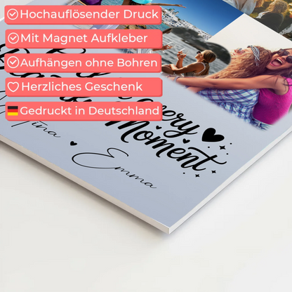 Personalisierbares Fotoboard Magnet Poster mit 8 Fotos und 1 Herz Foto für individuelle Geschenke 4