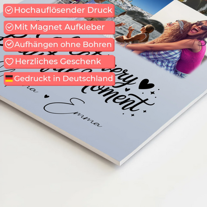 Personalisierbares Fotoboard Magnet Poster mit 8 Fotos und 1 Herz Foto für individuelle Geschenke 10