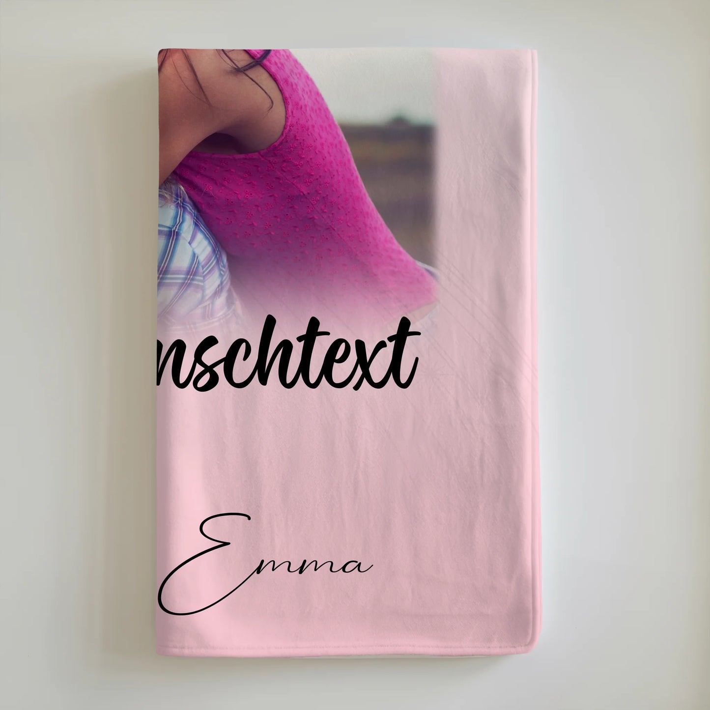 Personalisierte Decke für Schwester mit 4 Fotos 1 Kleines Herz Foto und Wunschtext 6