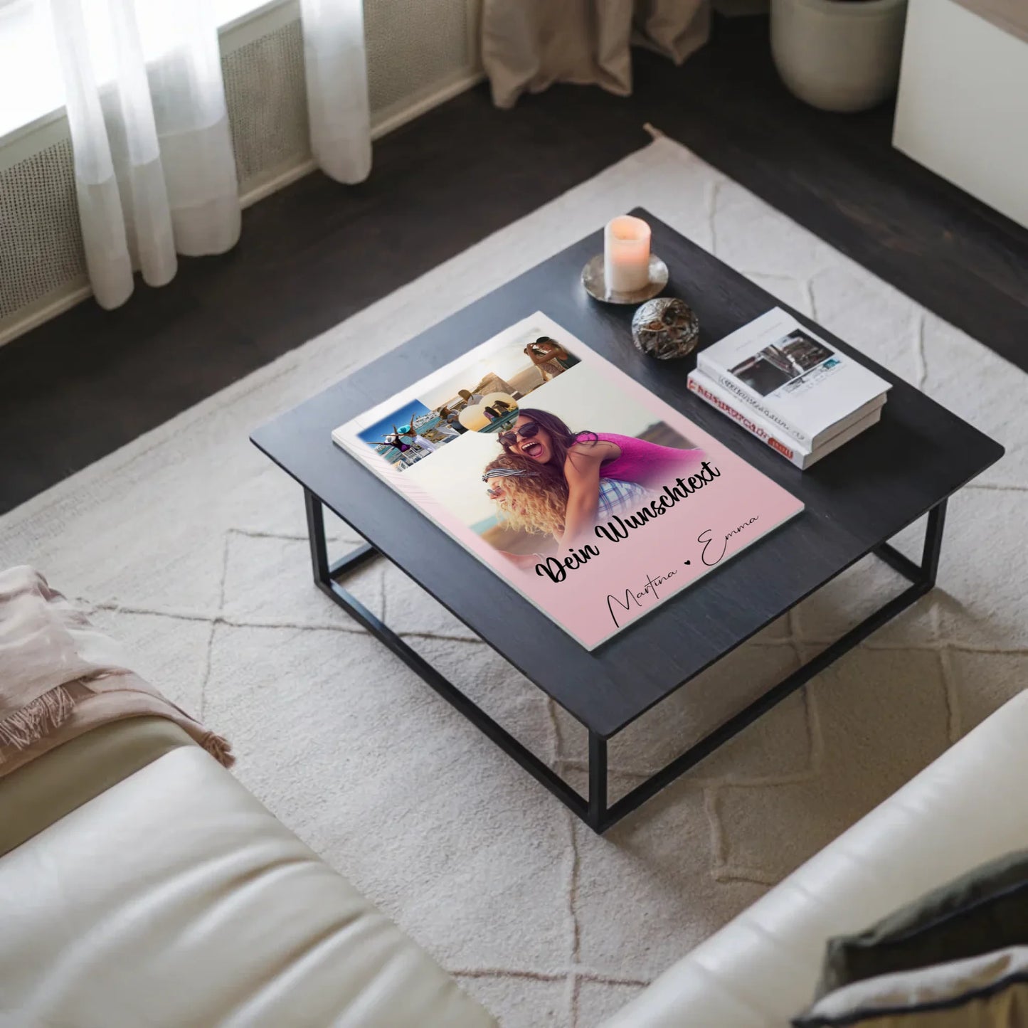 Personalisierbares Fotoboard Poster Magnetisch mit 4 Fotos 1 Herz Wunschtext Geschenk 3