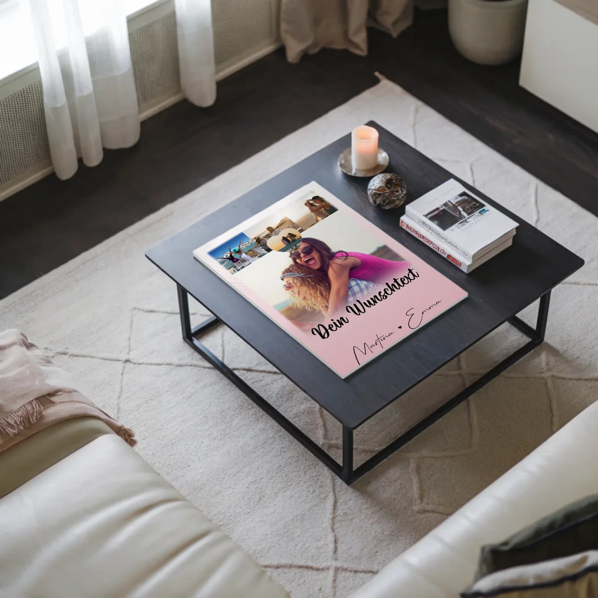 Personalisierbares Fotoboard Poster Magnetisch mit 4 Fotos 1 Herz Wunschtext Geschenk 3